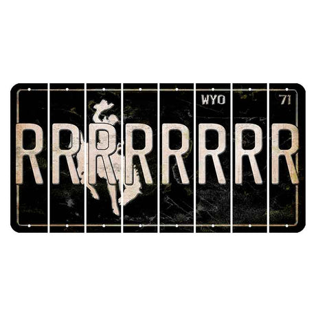 Wyoming WYO Black Cut License Plate Strips (Set of 8) R