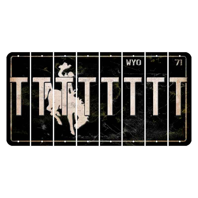 Wyoming WYO Black Cut License Plate Strips (Set of 8) T