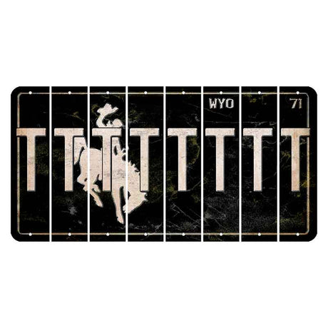 Wyoming WYO Black Cut License Plate Strips (Set of 8) T