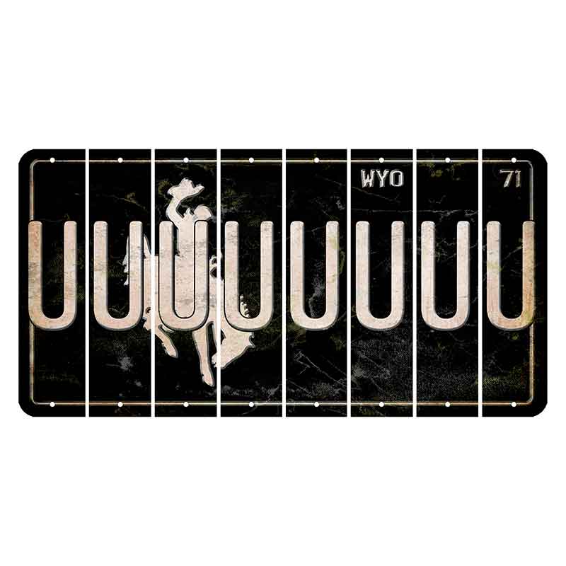 Wyoming WYO Black Cut License Plate Strips (Set of 8) U