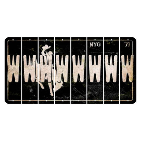 Wyoming WYO Black Cut License Plate Strips (Set of 8) W