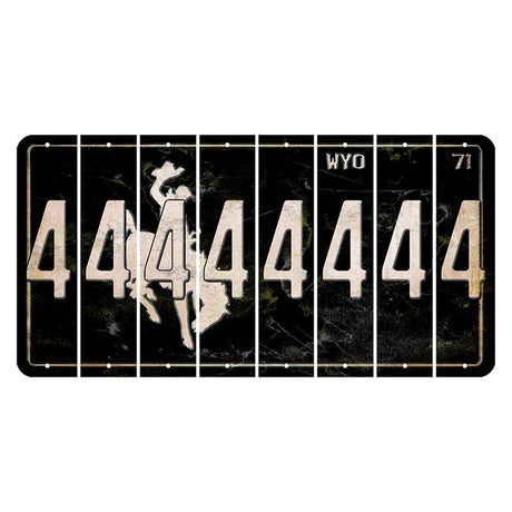 Wyoming WYO Black Cut License Plate Strips (Set of 8) 4