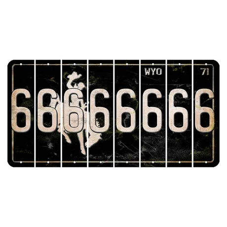 Wyoming WYO Black Cut License Plate Strips (Set of 8) 6