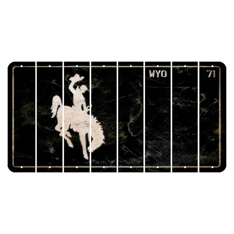 Wyoming WYO Black Cut License Plate Strips (Set of 8) Blank