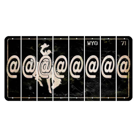 Wyoming WYO Black Cut License Plate Strips (Set of 8) At Sign