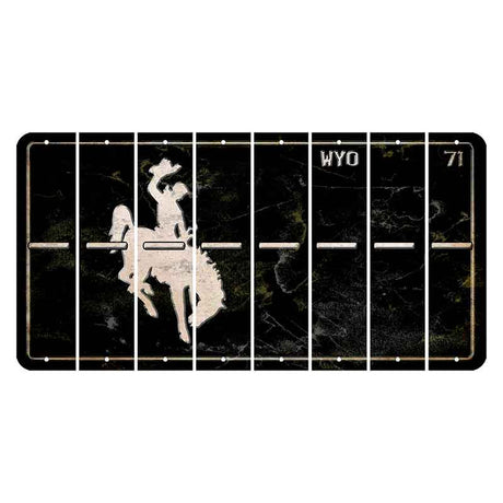 Wyoming WYO Black Cut License Plate Strips (Set of 8) Hyphen