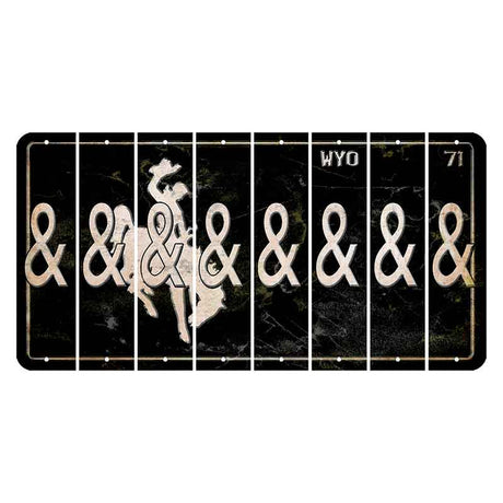 Wyoming WYO Black Cut License Plate Strips (Set of 8) And Sign