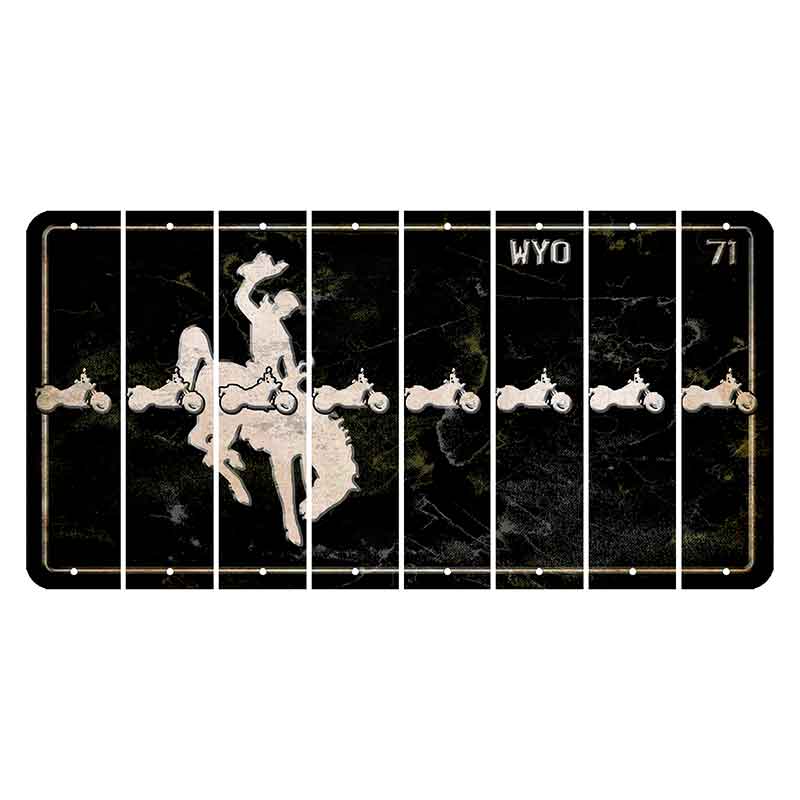 Wyoming WYO Black Cut License Plate Strips (Set of 8) Motorcycle