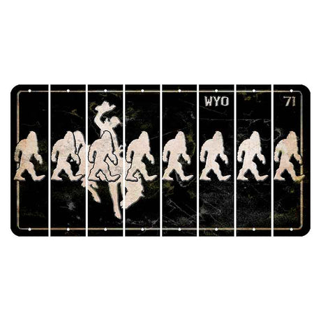 Wyoming WYO Black Cut License Plate Strips (Set of 8) Bigfoot