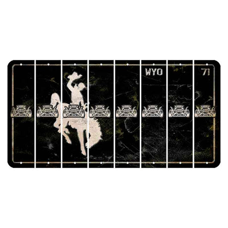 Wyoming WYO Black Cut License Plate Strips (Set of 8) Hot Rod