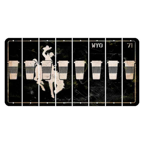 Wyoming WYO Black Cut License Plate Strips (Set of 8) Latte