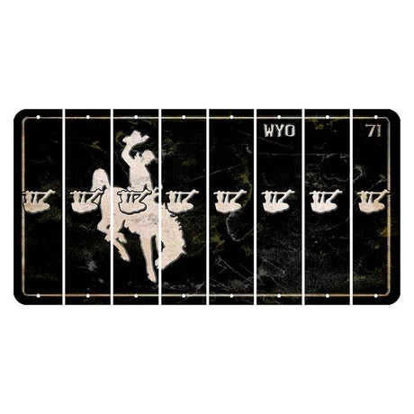 Wyoming WYO Black Cut License Plate Strips (Set of 8) Sloth