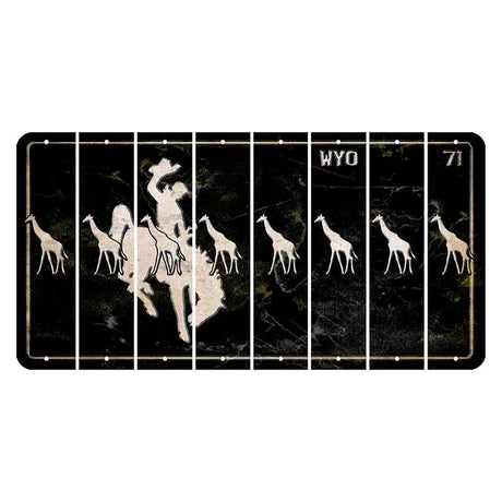 Wyoming WYO Black Cut License Plate Strips (Set of 8) Giraffe