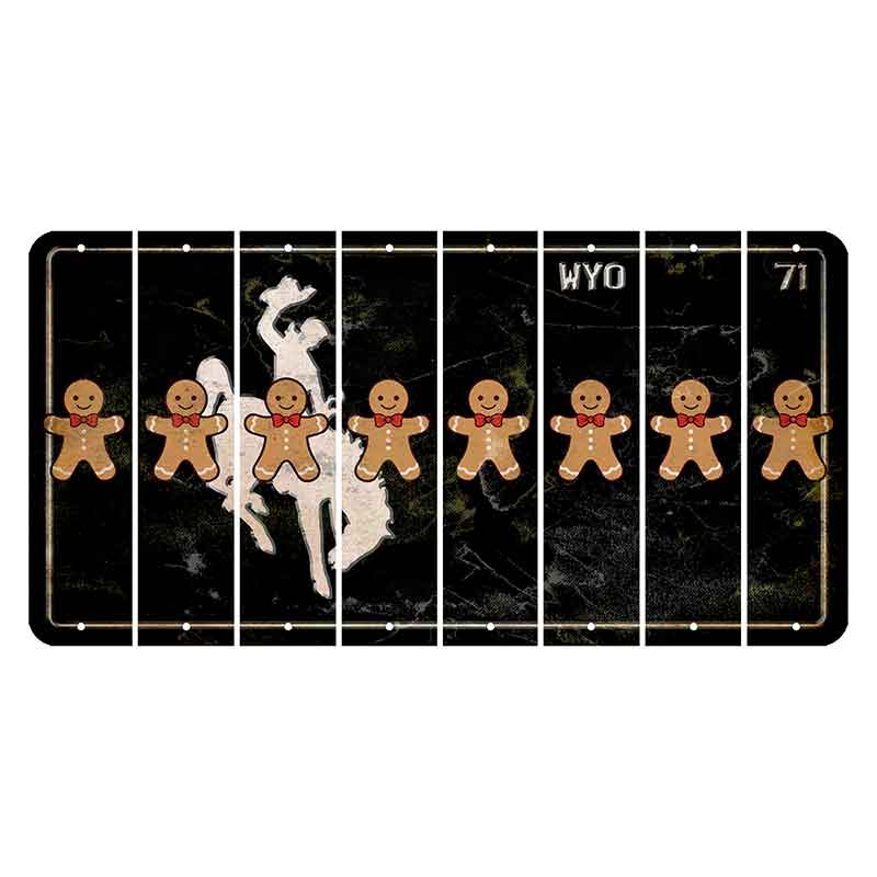 Wyoming WYO Black Cut License Plate Strips (Set of 8) Gingerbread Man