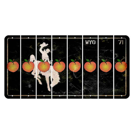 Wyoming WYO Black Cut License Plate Strips (Set of 8) Peach