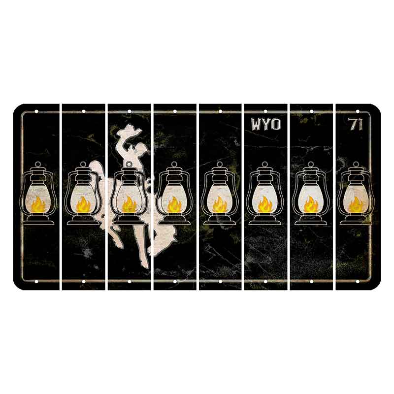 Wyoming WYO Black Cut License Plate Strips (Set of 8) Lantern