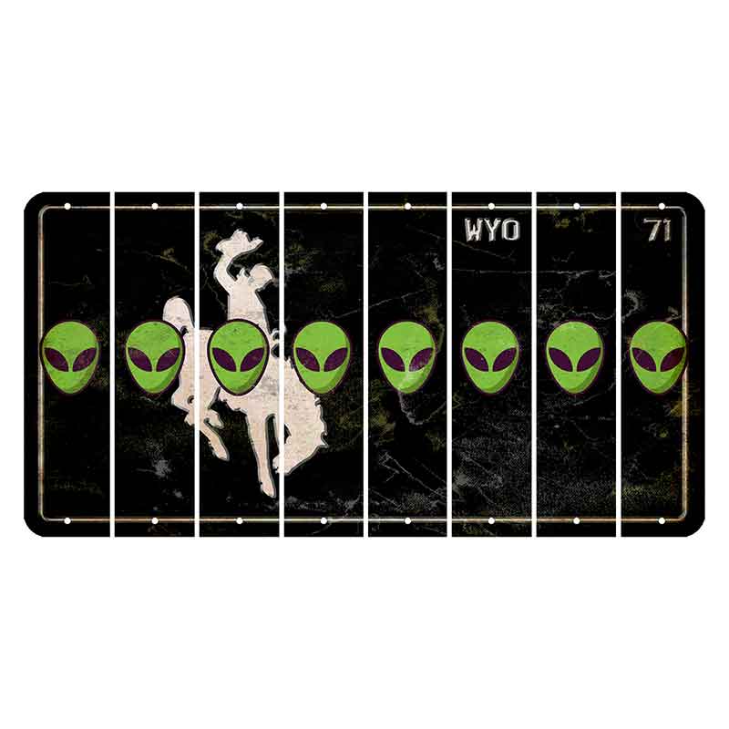 Wyoming WYO Black Cut License Plate Strips (Set of 8) Alien