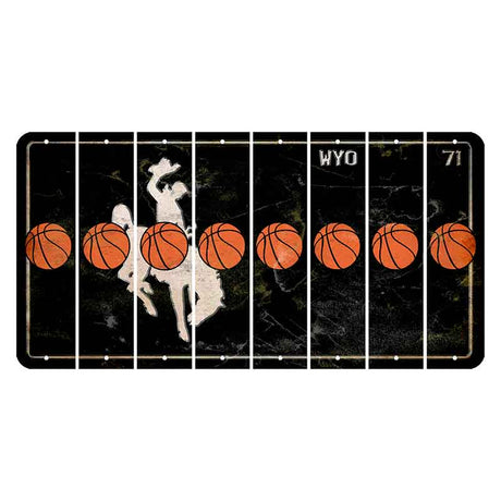 Wyoming WYO Black Cut License Plate Strips (Set of 8) Basketball