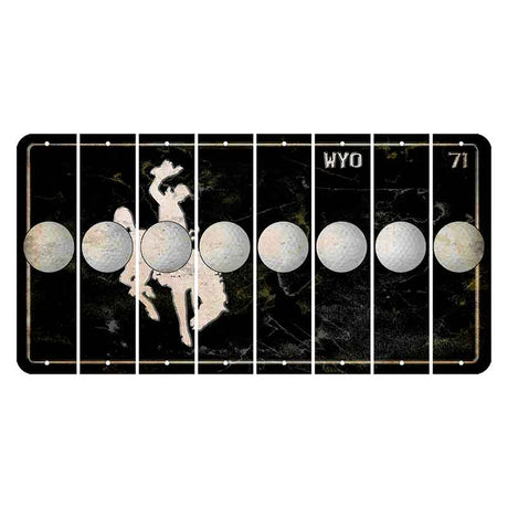 Wyoming WYO Black Cut License Plate Strips (Set of 8) Golfball