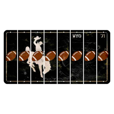 Wyoming WYO Black Cut License Plate Strips (Set of 8) Football