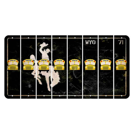 Wyoming WYO Black Cut License Plate Strips (Set of 8) School Bus