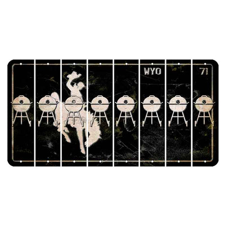 Wyoming WYO Black Cut License Plate Strips (Set of 8) Grill