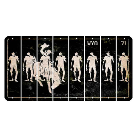 Wyoming WYO Black Cut License Plate Strips (Set of 8) Zombie