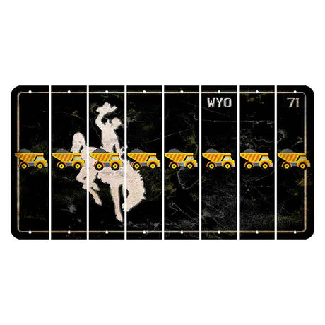 Wyoming WYO Black Cut License Plate Strips (Set of 8) Dump Truck