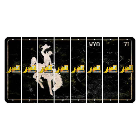 Wyoming WYO Black Cut License Plate Strips (Set of 8) Dozer