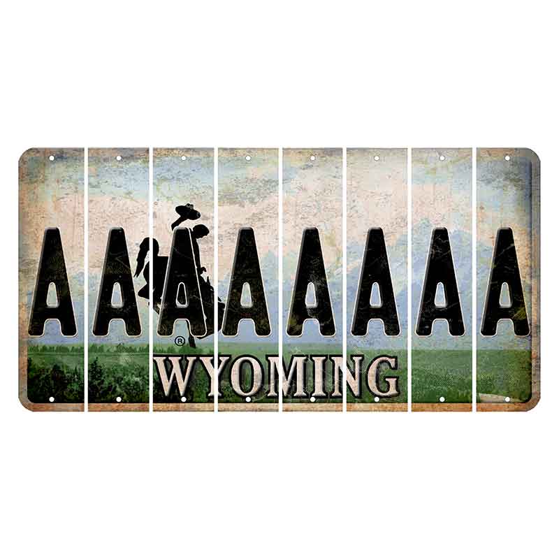Wyoming Teton Range Cut License Plate Strips (Set of 8) A
