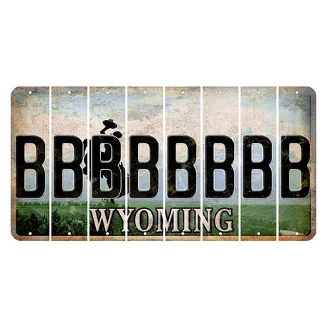 Wyoming Teton Range Cut License Plate Strips (Set of 8) B