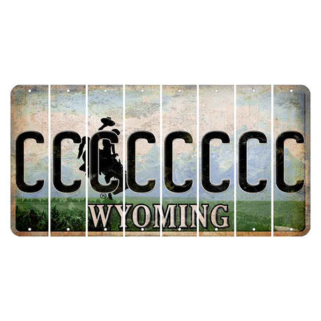 Wyoming Teton Range Cut License Plate Strips (Set of 8) C