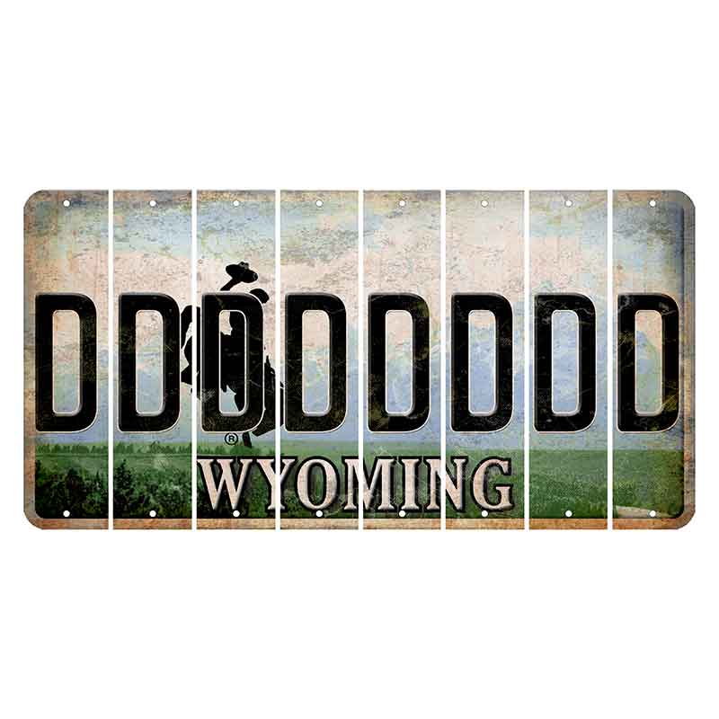 Wyoming Teton Range Cut License Plate Strips (Set of 8) D