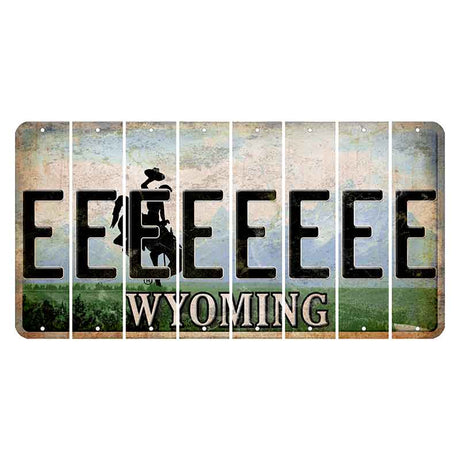 Wyoming Teton Range Cut License Plate Strips (Set of 8) E