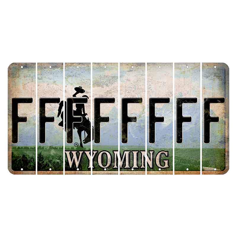 Wyoming Teton Range Cut License Plate Strips (Set of 8) F