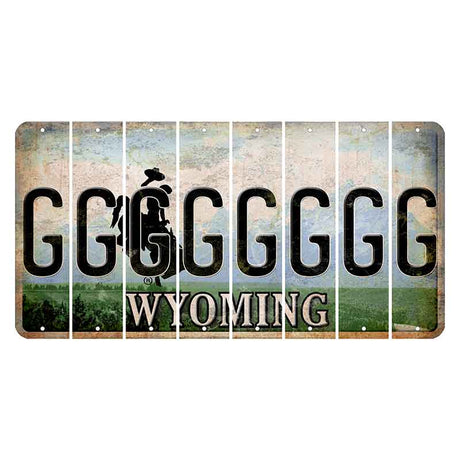 Wyoming Teton Range Cut License Plate Strips (Set of 8) G