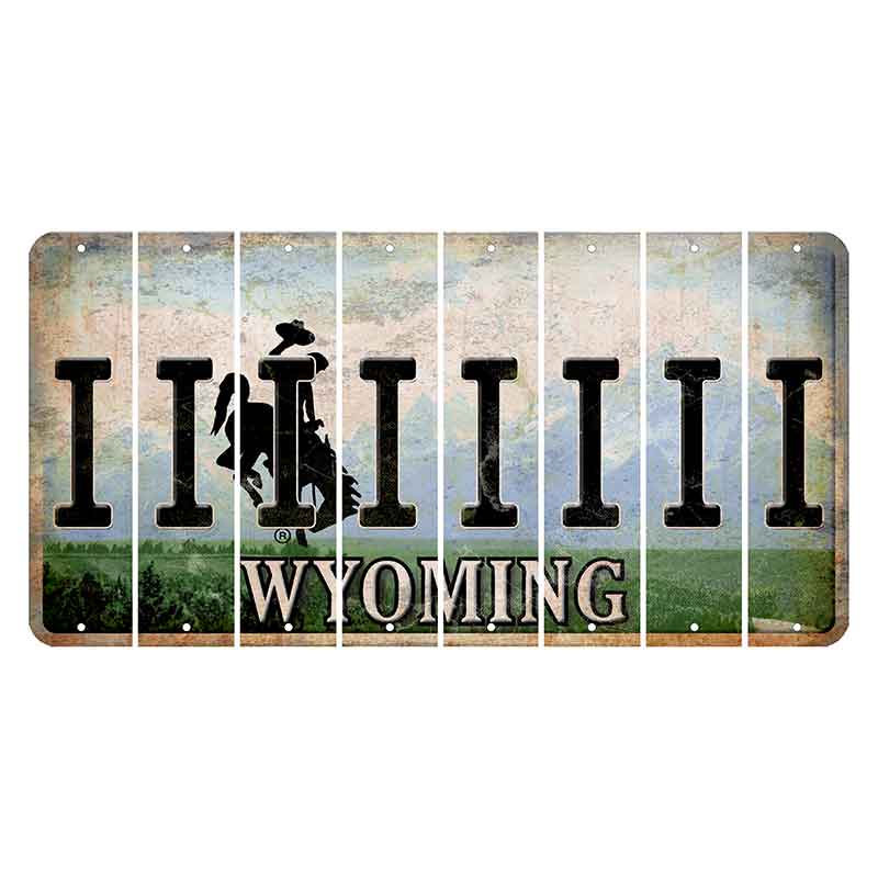 Wyoming Teton Range Cut License Plate Strips (Set of 8) I