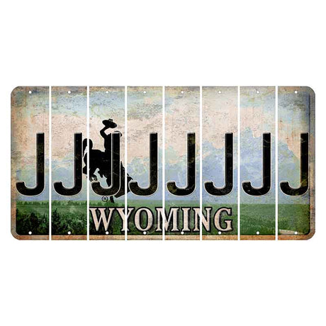 Wyoming Teton Range Cut License Plate Strips (Set of 8) J