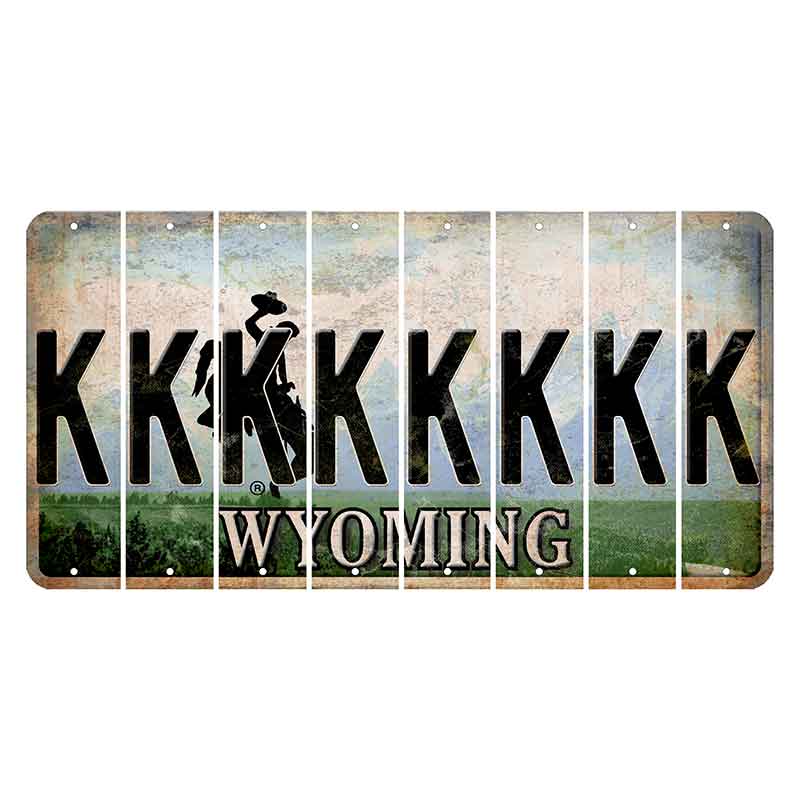 Wyoming Teton Range Cut License Plate Strips (Set of 8) K