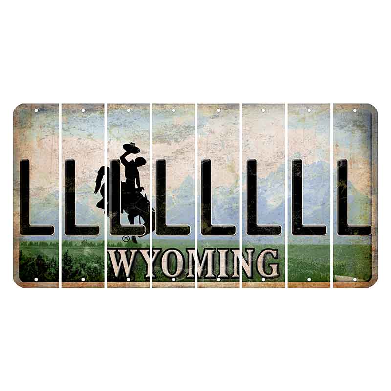 Wyoming Teton Range Cut License Plate Strips (Set of 8) L