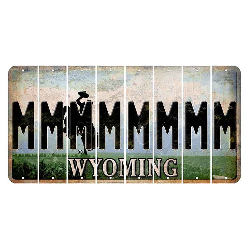 Wyoming Teton Range Cut License Plate Strips (Set of 8) M