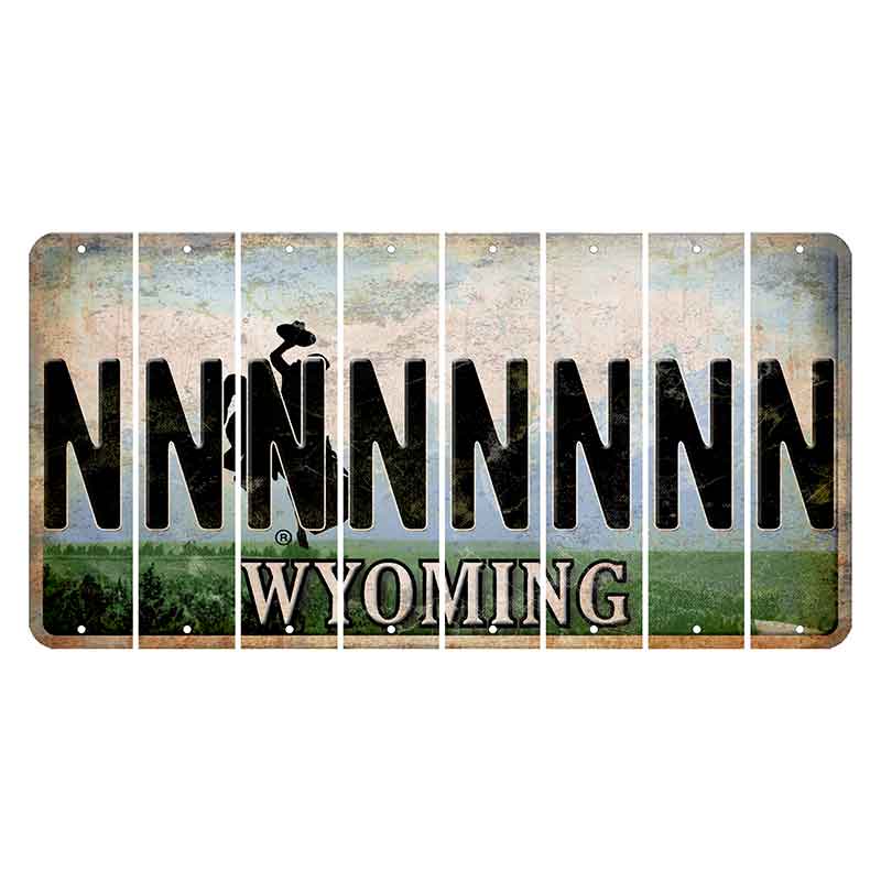 Wyoming Teton Range Cut License Plate Strips (Set of 8) N