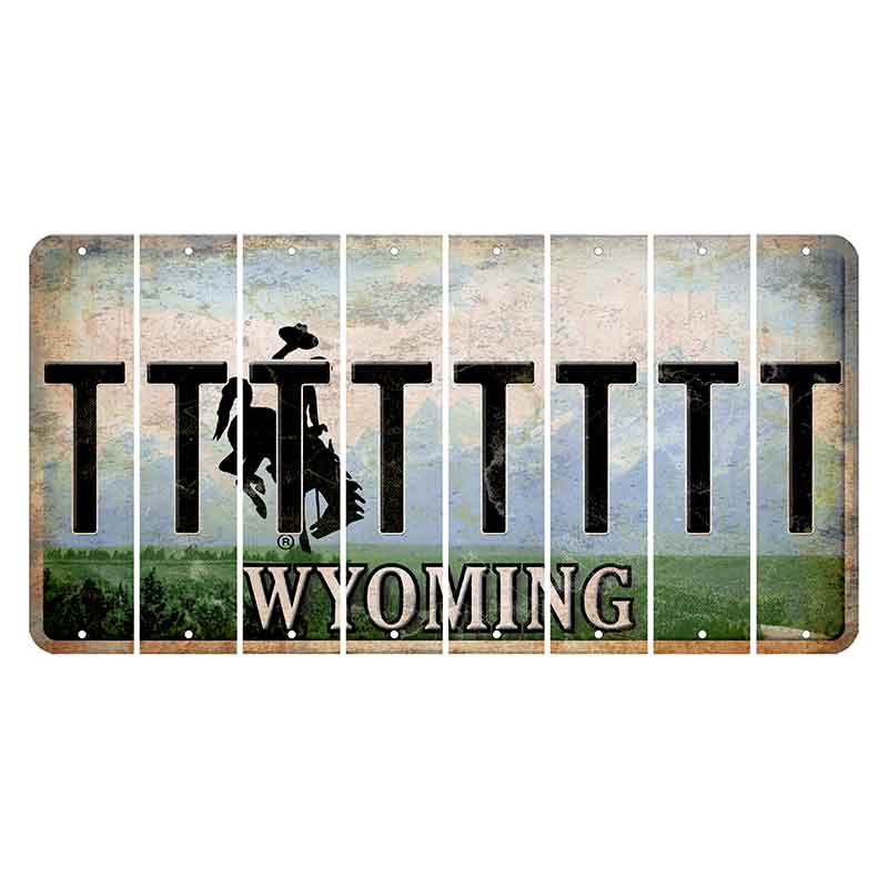 Wyoming Teton Range Cut License Plate Strips (Set of 8) T