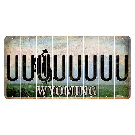 Wyoming Teton Range Cut License Plate Strips (Set of 8) U