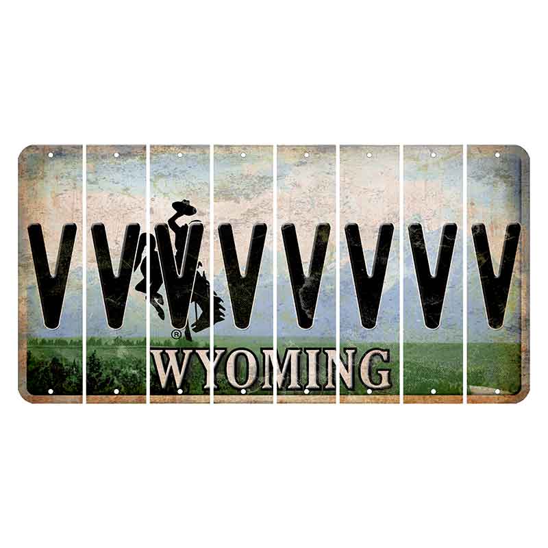 Wyoming Teton Range Cut License Plate Strips (Set of 8) V