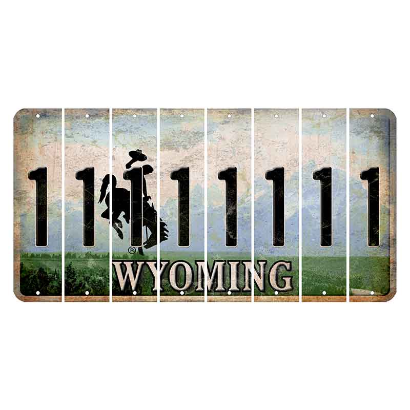 Wyoming Teton Range Cut License Plate Strips (Set of 8) 1