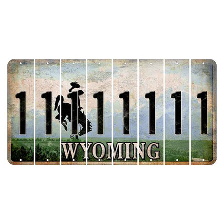 Wyoming Teton Range Cut License Plate Strips (Set of 8) 1