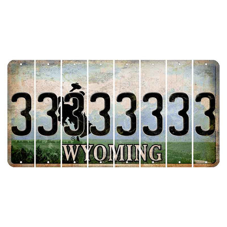 Wyoming Teton Range Cut License Plate Strips (Set of 8) 3