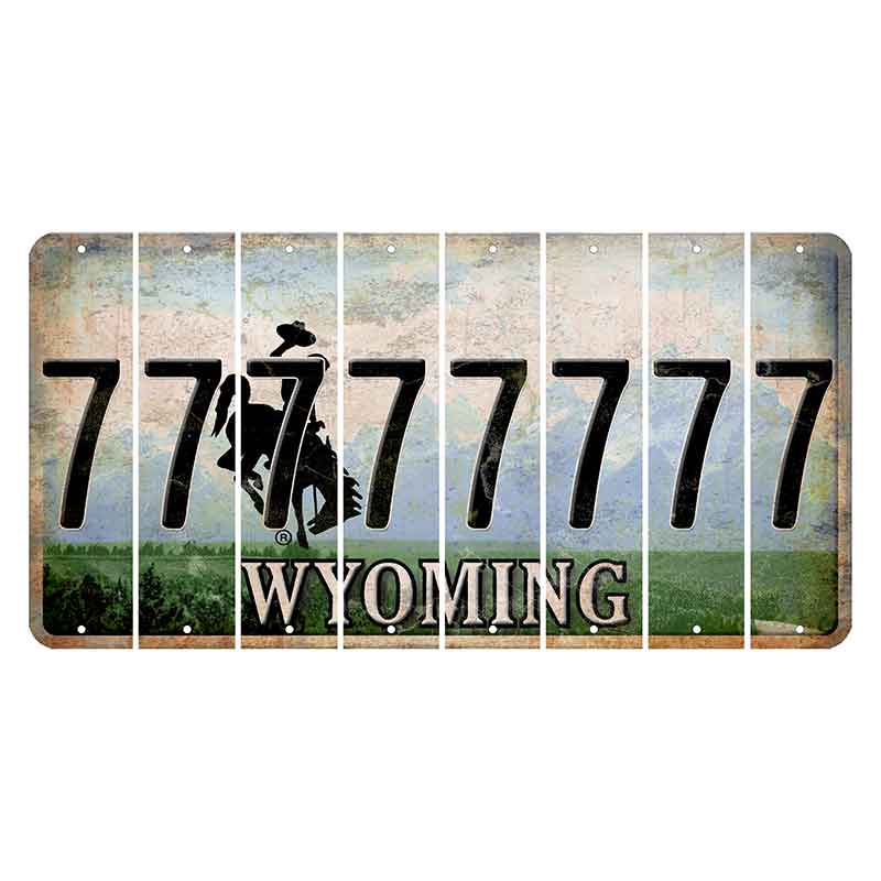 Wyoming Teton Range Cut License Plate Strips (Set of 8) 7