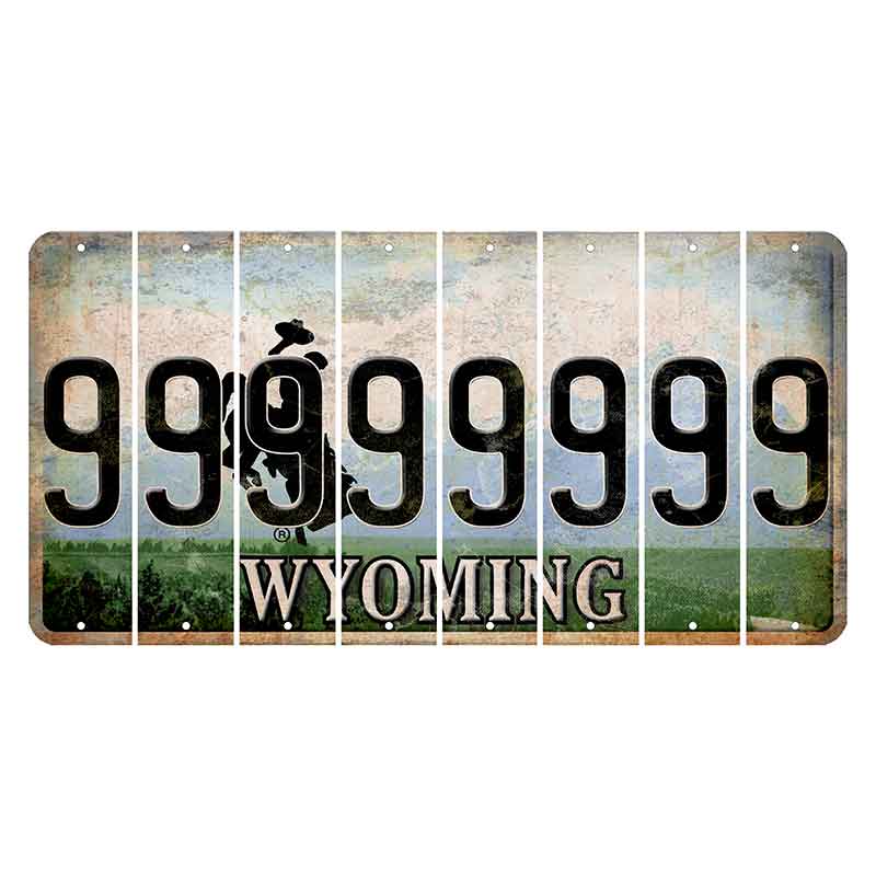 Wyoming Teton Range Cut License Plate Strips (Set of 8) 9